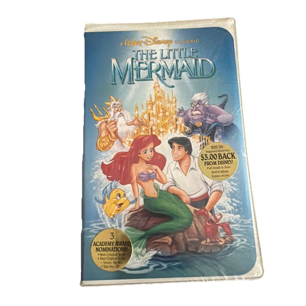 New Sealed Disney’s Little Mermaid VHS Movie Banned Cover Black Diamond Classic